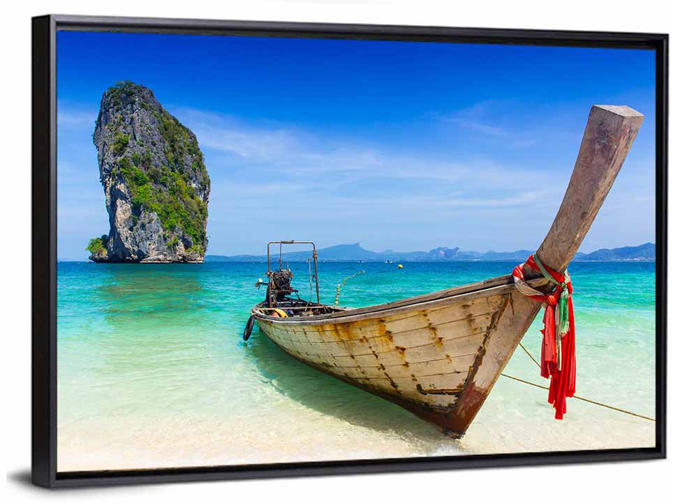 Krabi Longtail Boat Seascape Wall Art