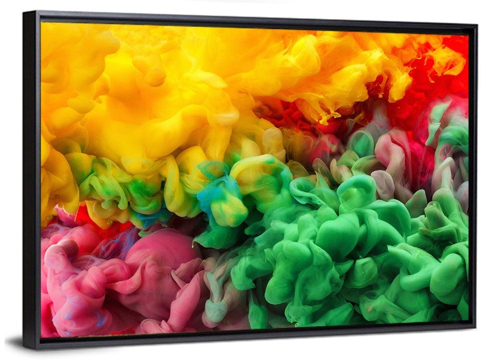 Vibrant Underwater Ink Cloud Abstract Wall Art
