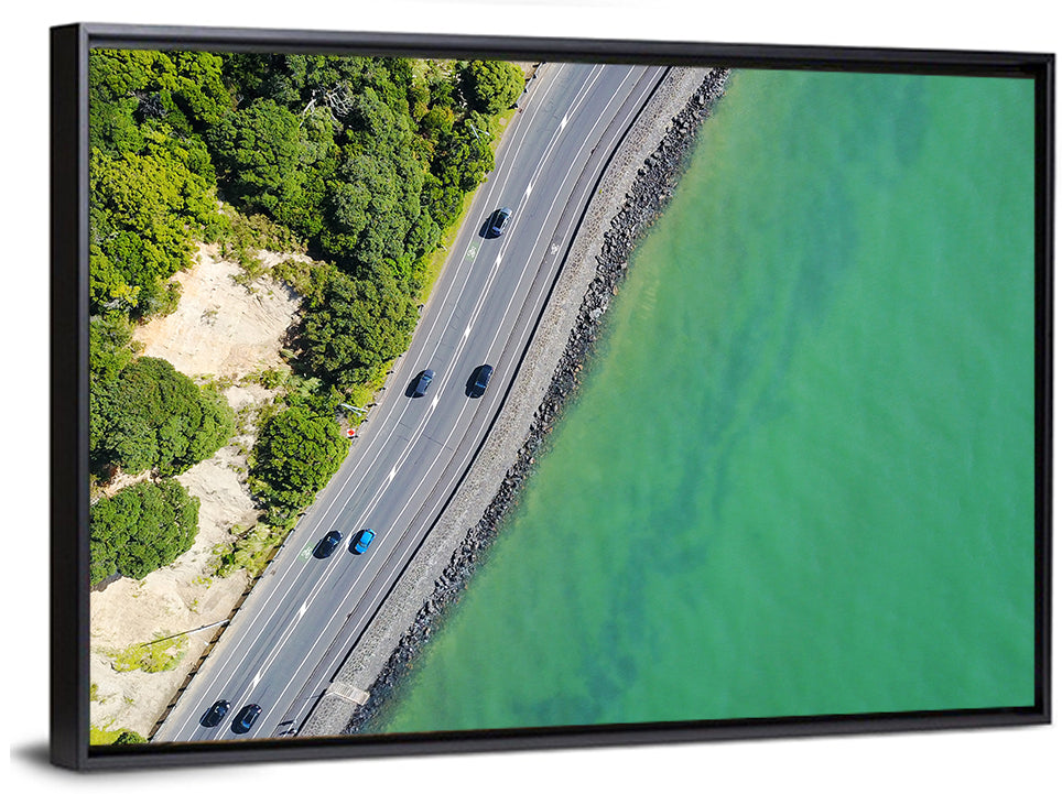 Auckland Coastal Highway Aerial View Wall Art