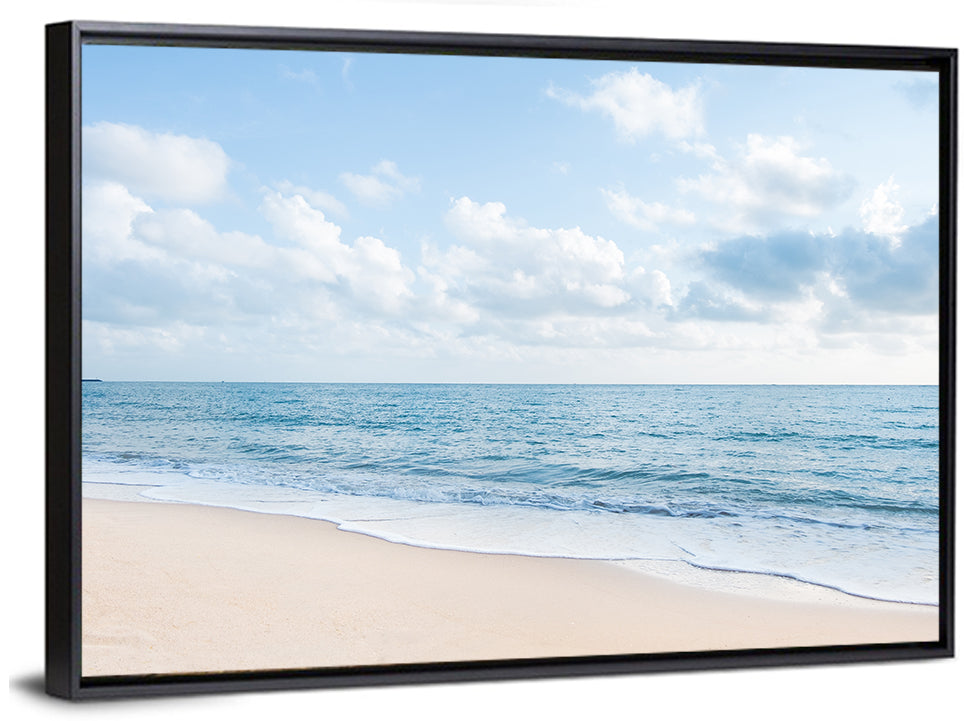 Minimalist Sandy Beach and Gentle Waves Wall Art