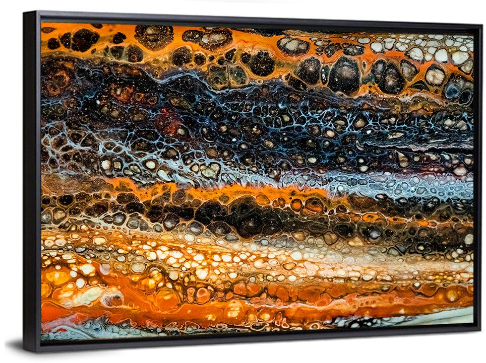 Cosmic River Strata Abstract Pour Wall Art