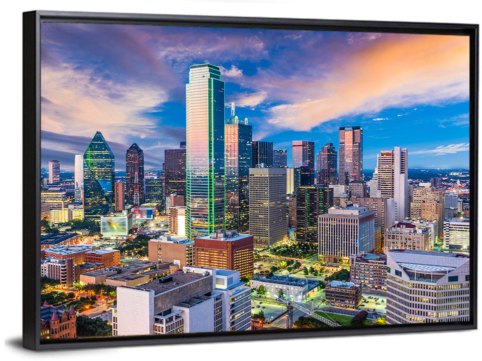 Dallas Twilight Skyline Wall Art