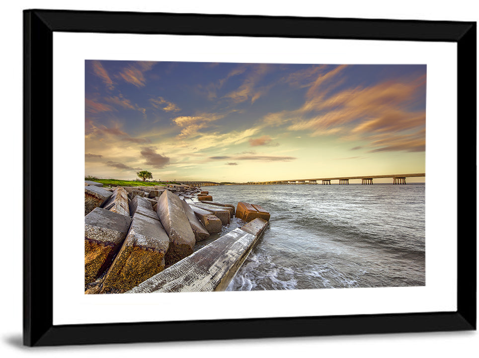 Nassau County Causeway at Sunset Wall Art