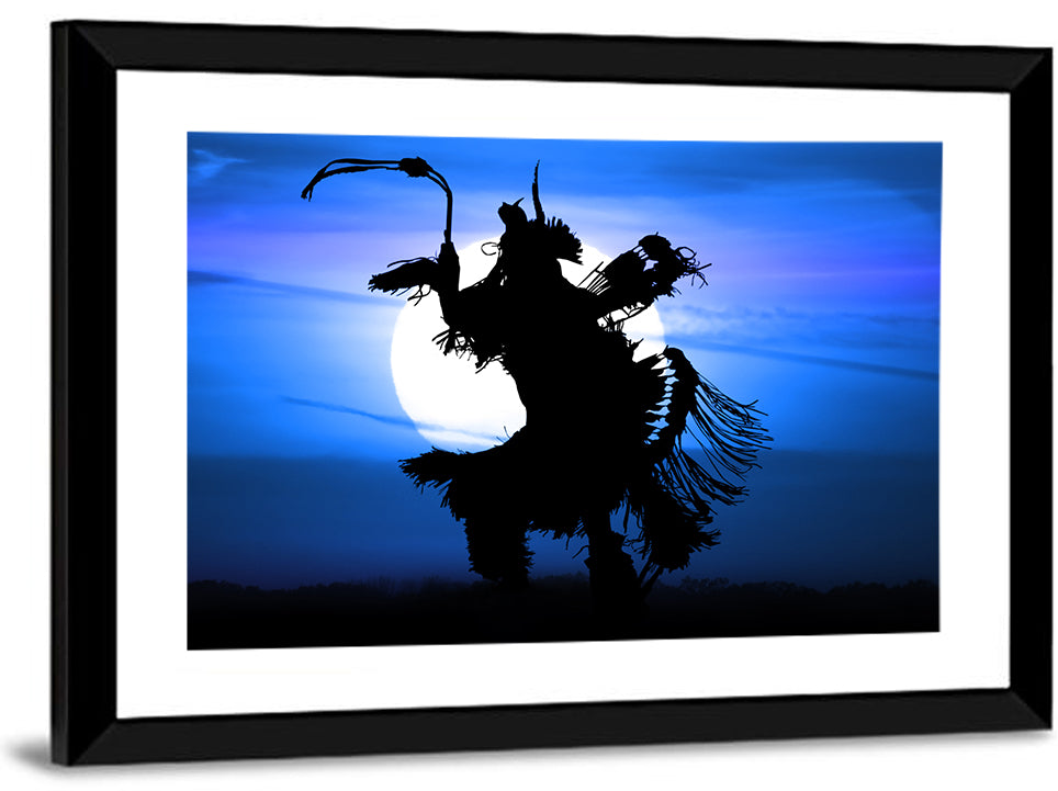 Moonlit Pow Wow Dancer Wall Art