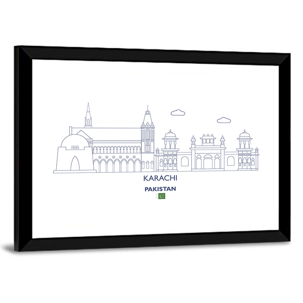 Karachi Skyline with Mazar-e-quaid Wall Art