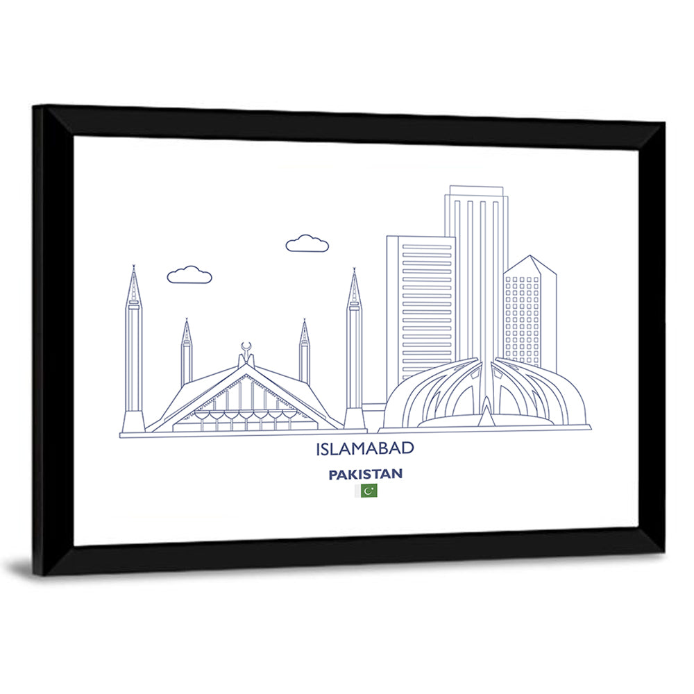 Islamabad Skyline Line Wall Art