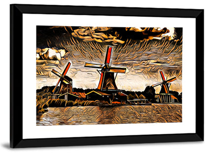 Retro Windmill Wall Art