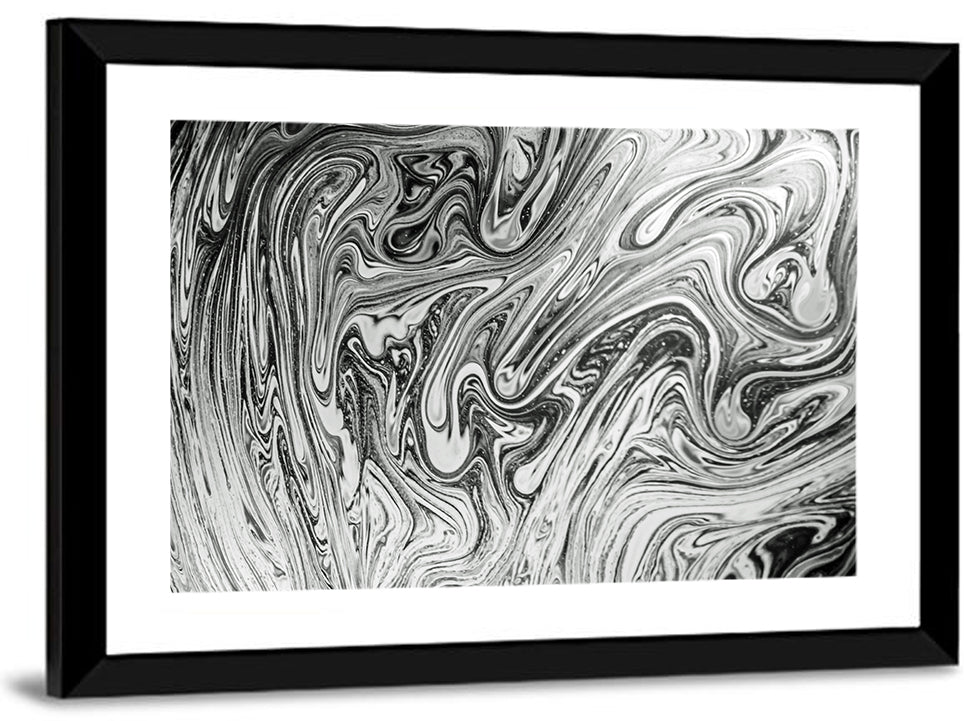 Ink Swirl Monochrome Abstract Wall Art