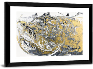 Golden Liquid Abstract Wall Art