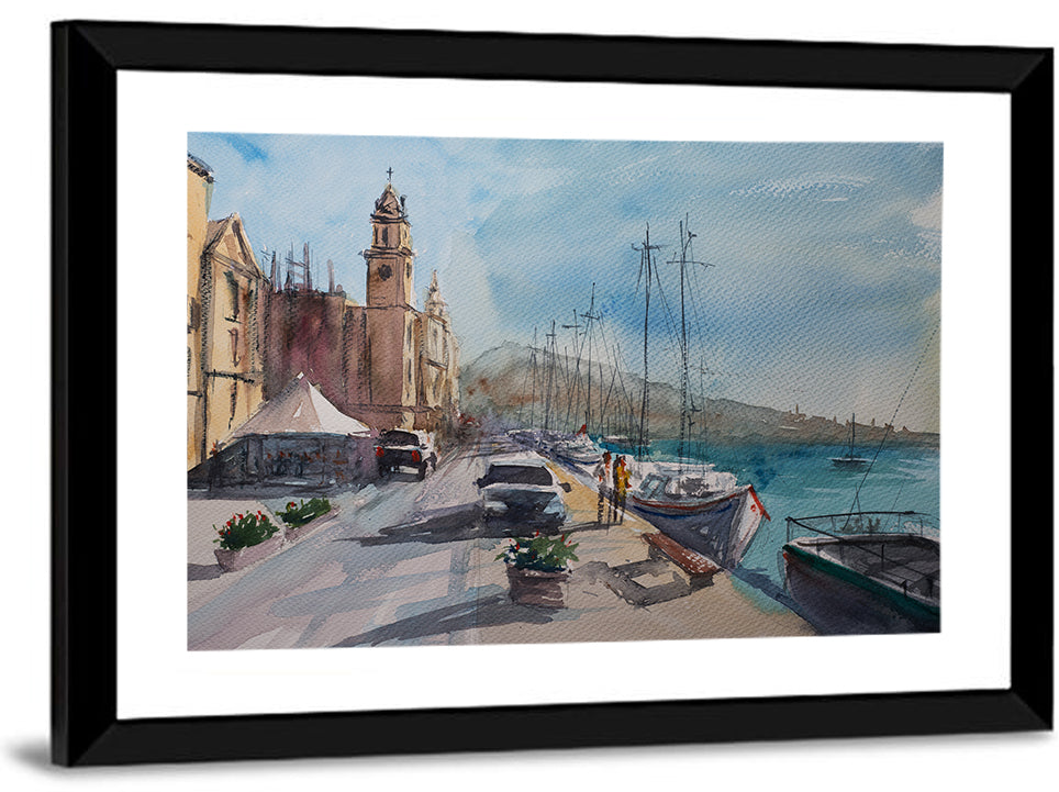 Valette Harbor Sketch Wall Art