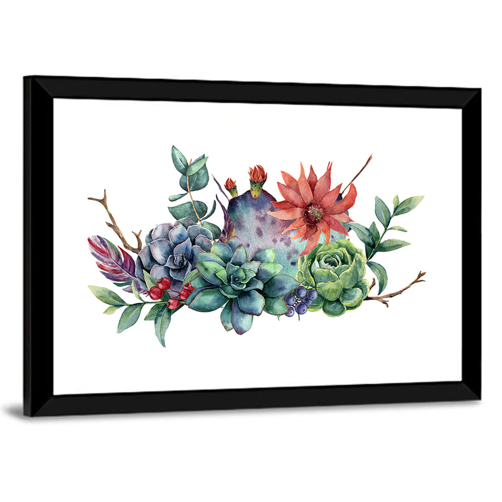 Succulent and Cactus Bouquet Wall Art
