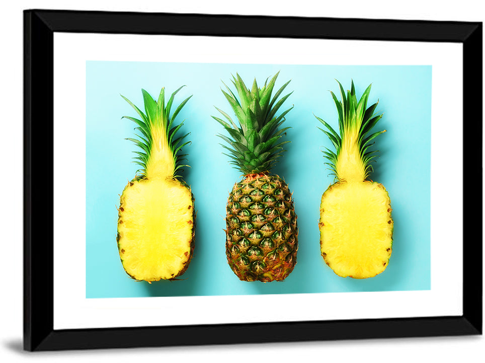 Three Pineapples Minimalist Design Wall Art