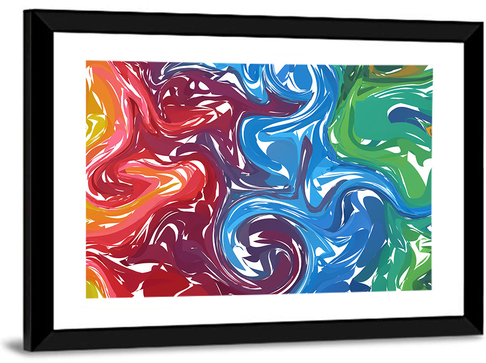 Marbled Color Flow Abstract Wall Art