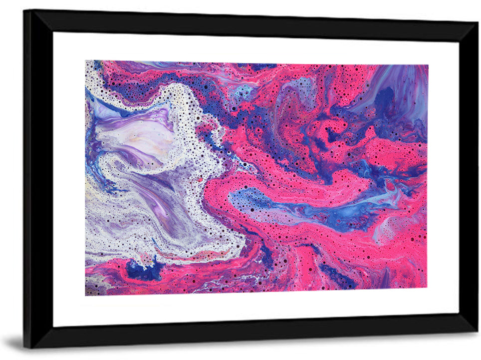 Magenta Bubble Fluid Abstraction Wall Art