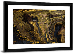 Black Gold Abstract Pattern Wall Art