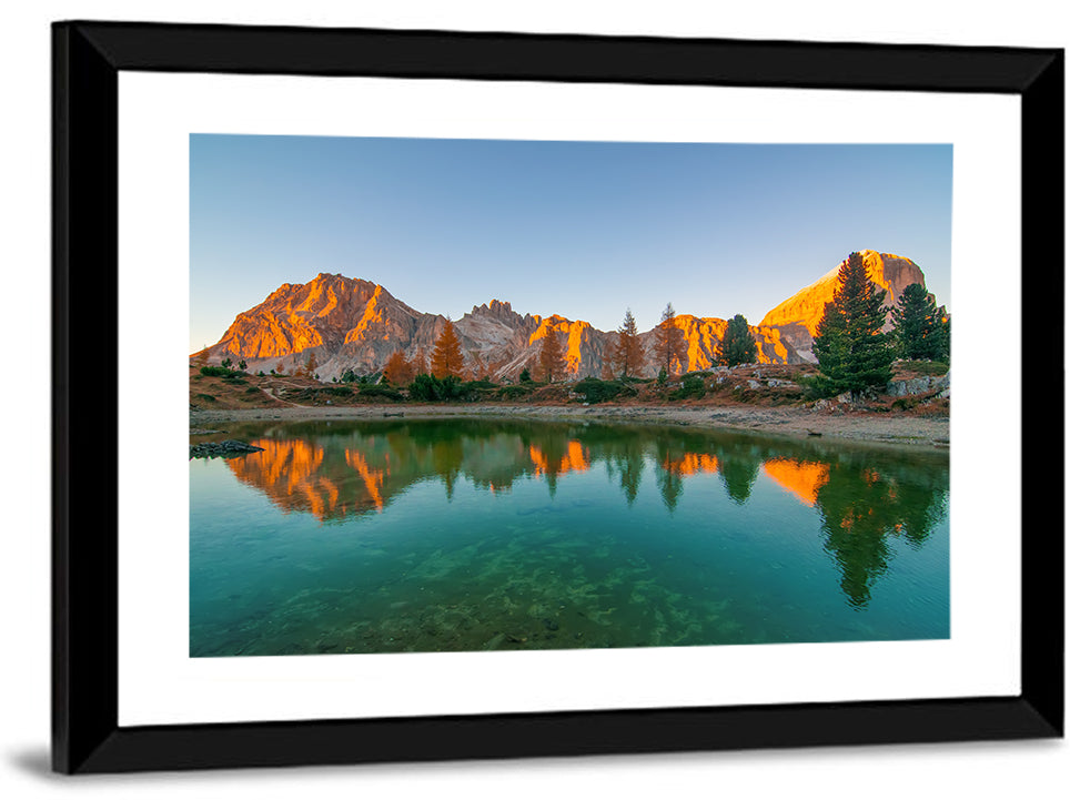 Lago Di Federa Alpenglow Wall Art