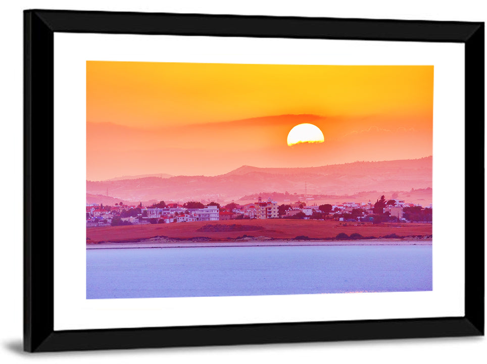 Golden Salt Lake Sunset Wall Art