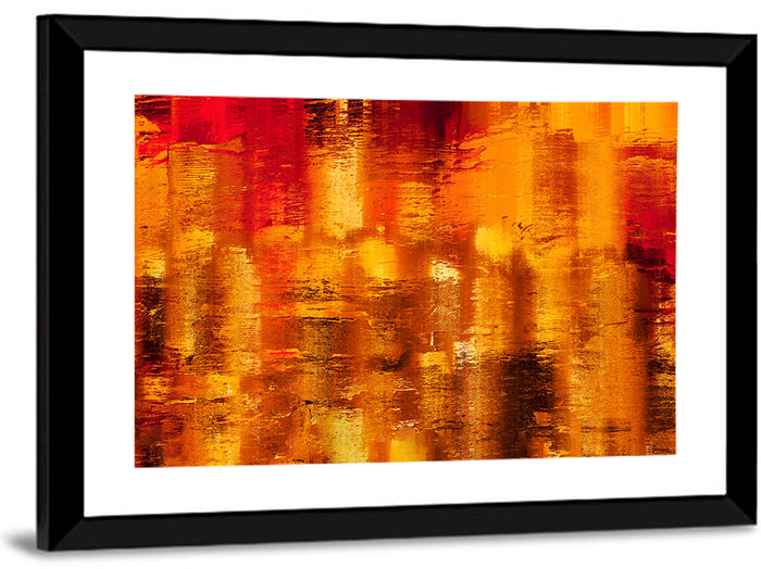 Golden Parallel Lines Abstract Wall Art as a framed print