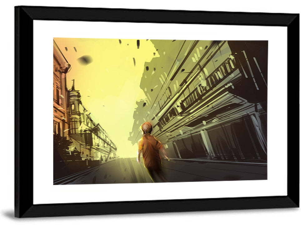 Child Walking Toward Light Wall Art
