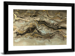 Gold Marbling Abstract Texture Wall Art