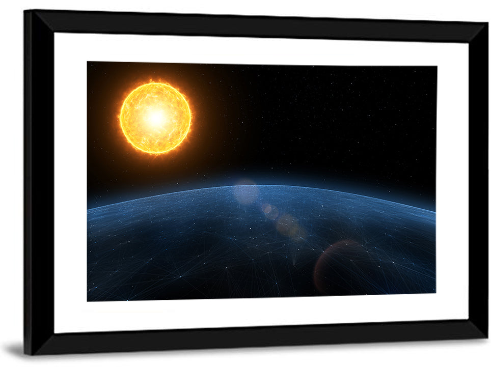 Alien Planet and Sun Wall Art