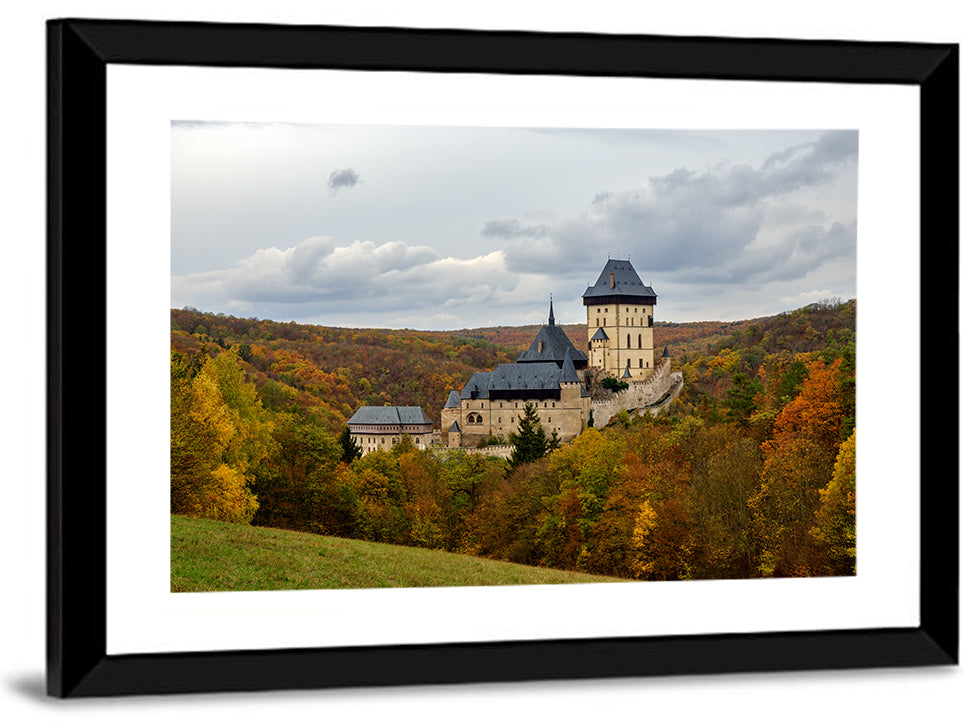 Karlštejn Castle in Autumn Forest Wall Art