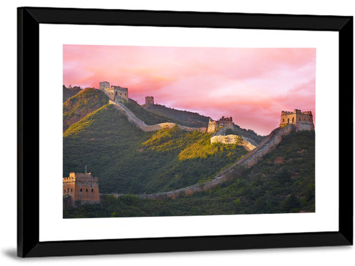 Great Golden Hour Watchtowers Wall Art as a framed print