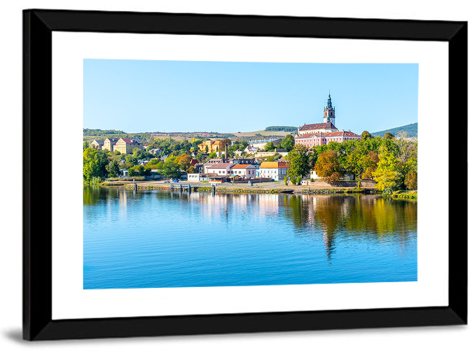 Roudnice Castle Riverbank Reflections Wall Art