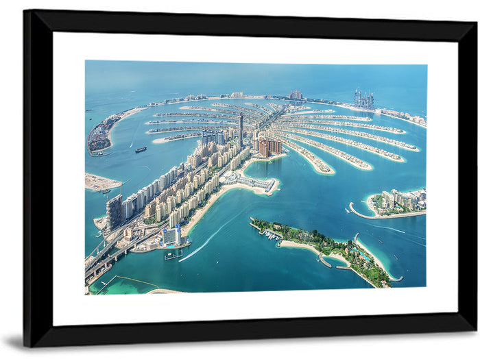 Palm Jumeirah Aerial View Wall Art as a framed print