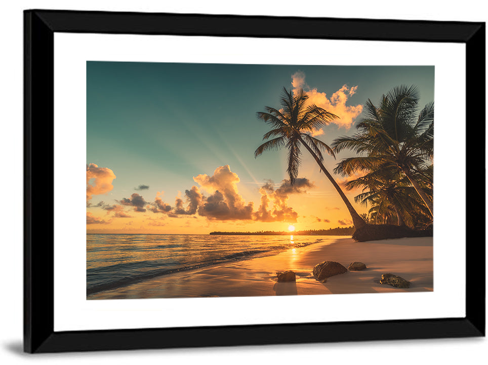 Golden Hour Palm Beach Sunset Wall Art