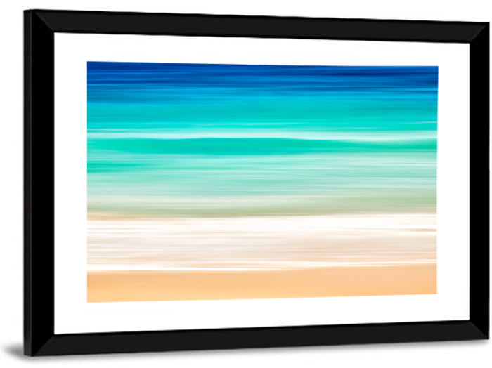 Layered Turquoise Seashore Abstract Wall Art as a framed print