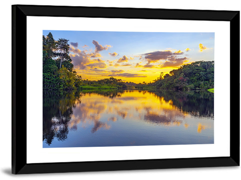 Amazon River Sunset Reflection Wall Art