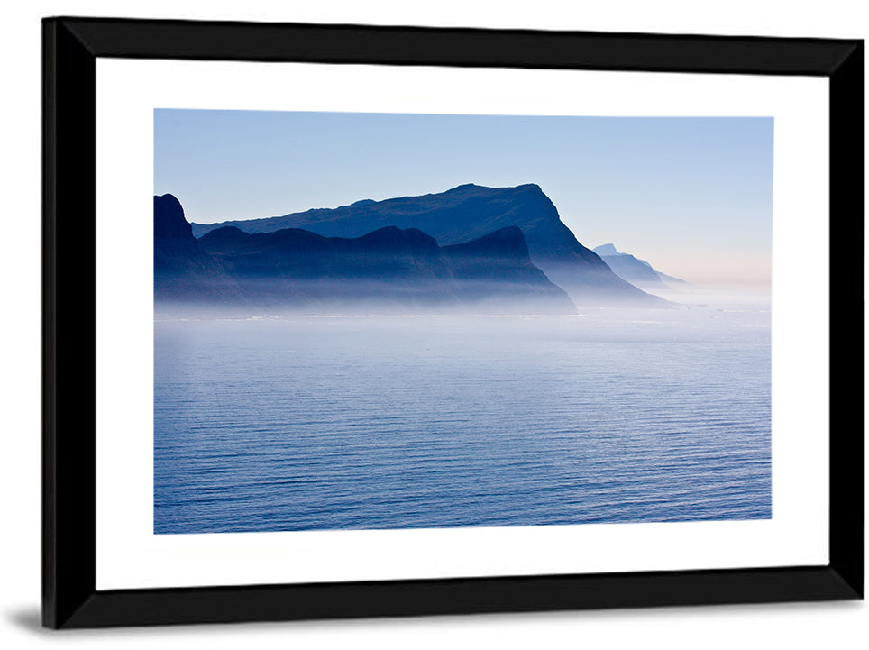 Misty Coastal Cliffs and Mountain Layers Wall Art