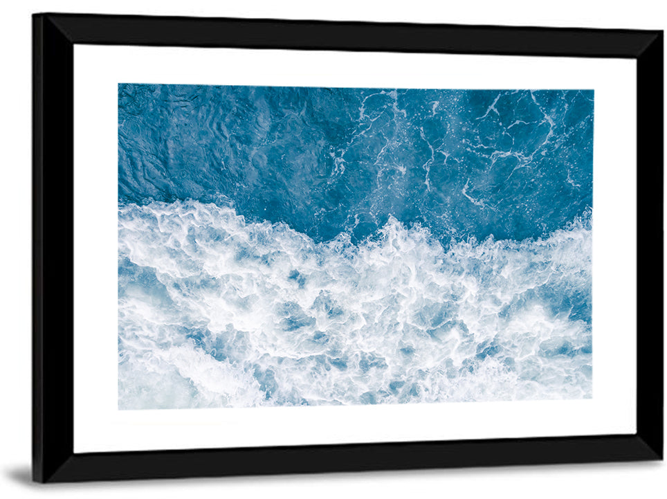 Blue Sea Stormy Wave Wall Art