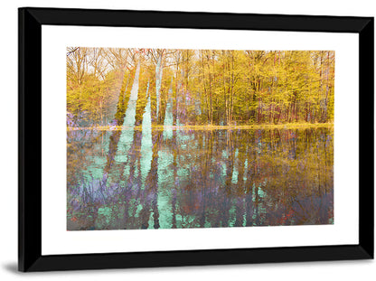 Autumn River Reflection Wall Art