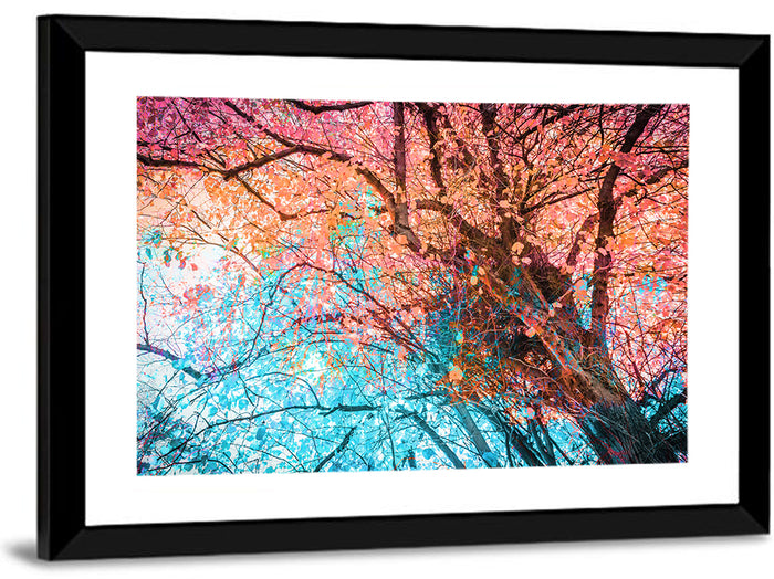Autumn Canopy Abstract Wall Art as a framed print
