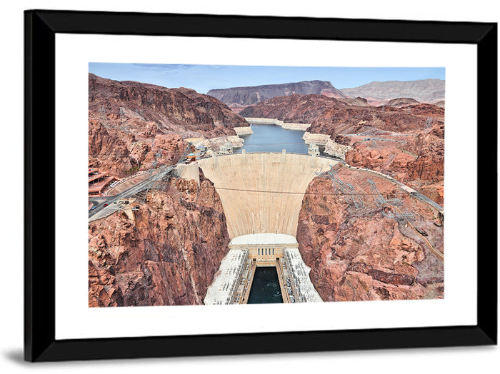 Hoover Dam High-angle View Wall Art as a framed print
