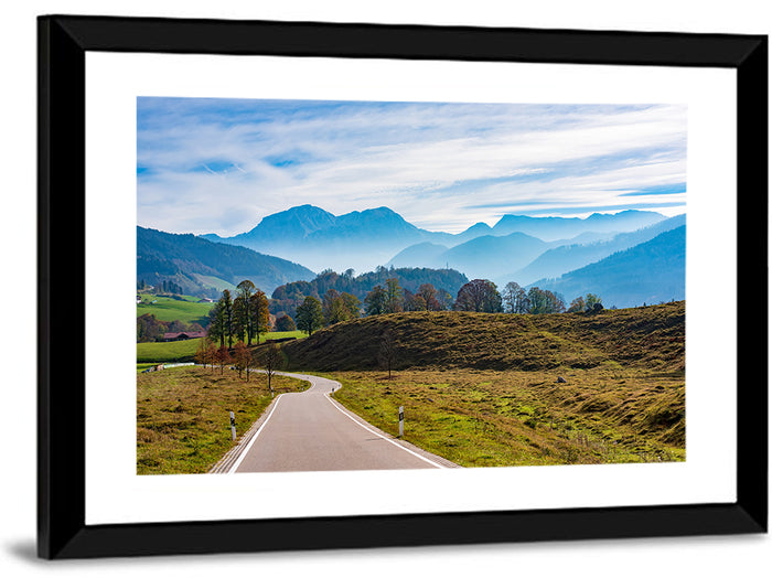 Bavarian Mountain Valley Wall Art as a framed print