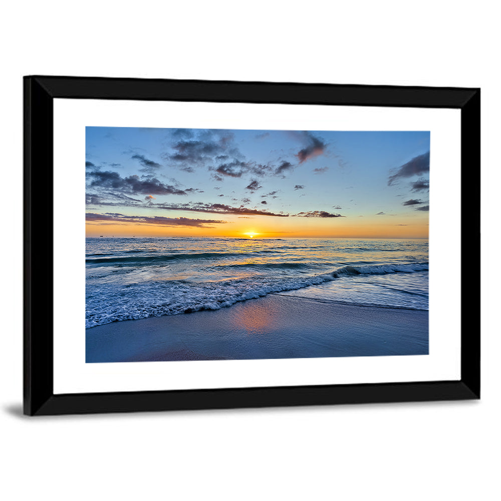 Sea Waves & Sunset Wall Art