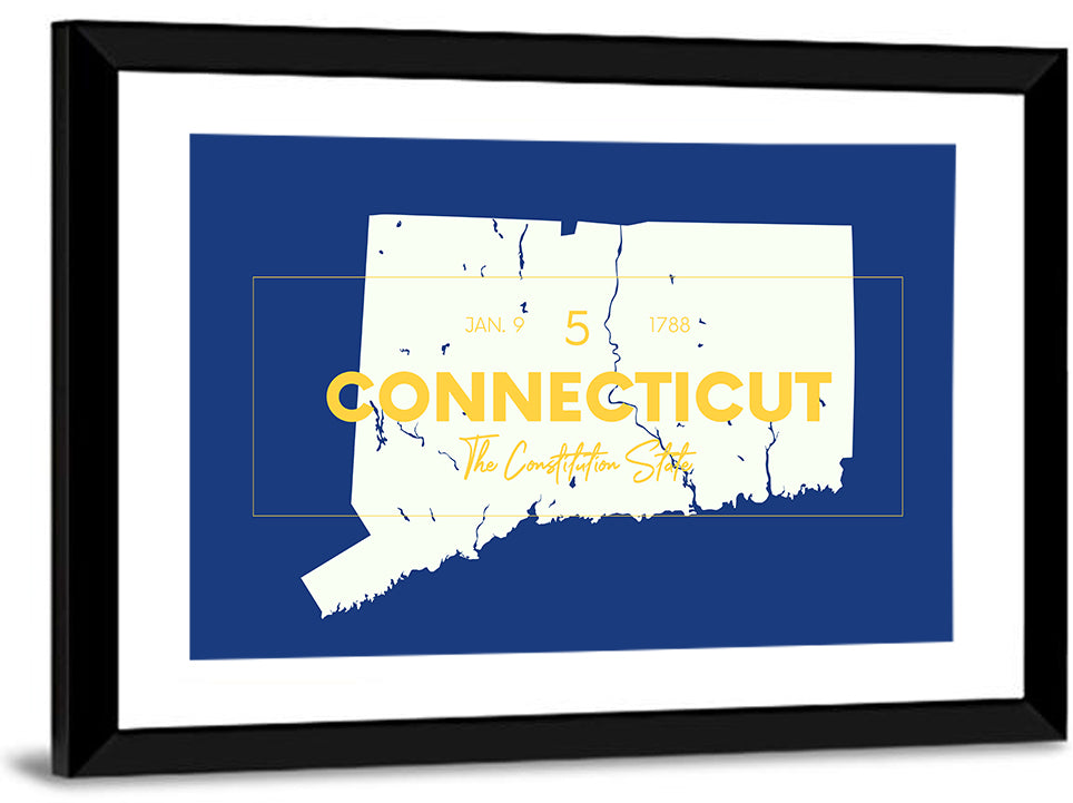 Connecticut State Silhouette Wall Art