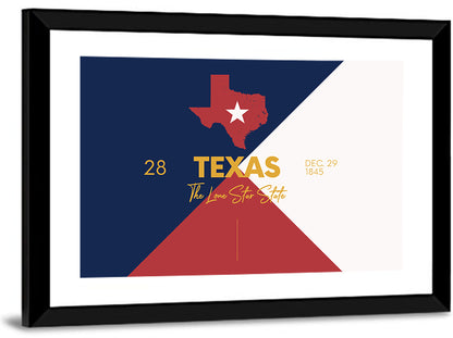 Texas State Map Wall Art