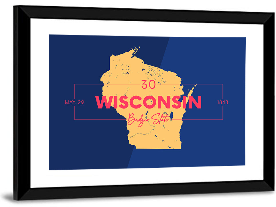 Badger State Map Wall Art