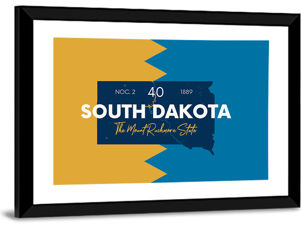 South Dakota Silhouette Map Wall Art