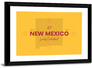 New Mexico State Map Wall Art