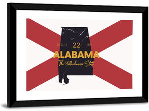 Alabama State Map Wall Art