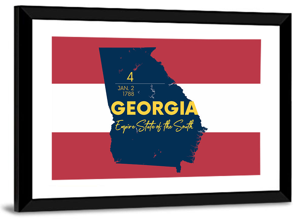 Georgia Silhouette Map Wall Art