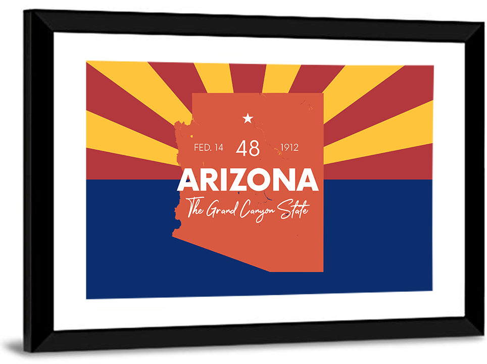 Arizona Sunburst Map Wall Art