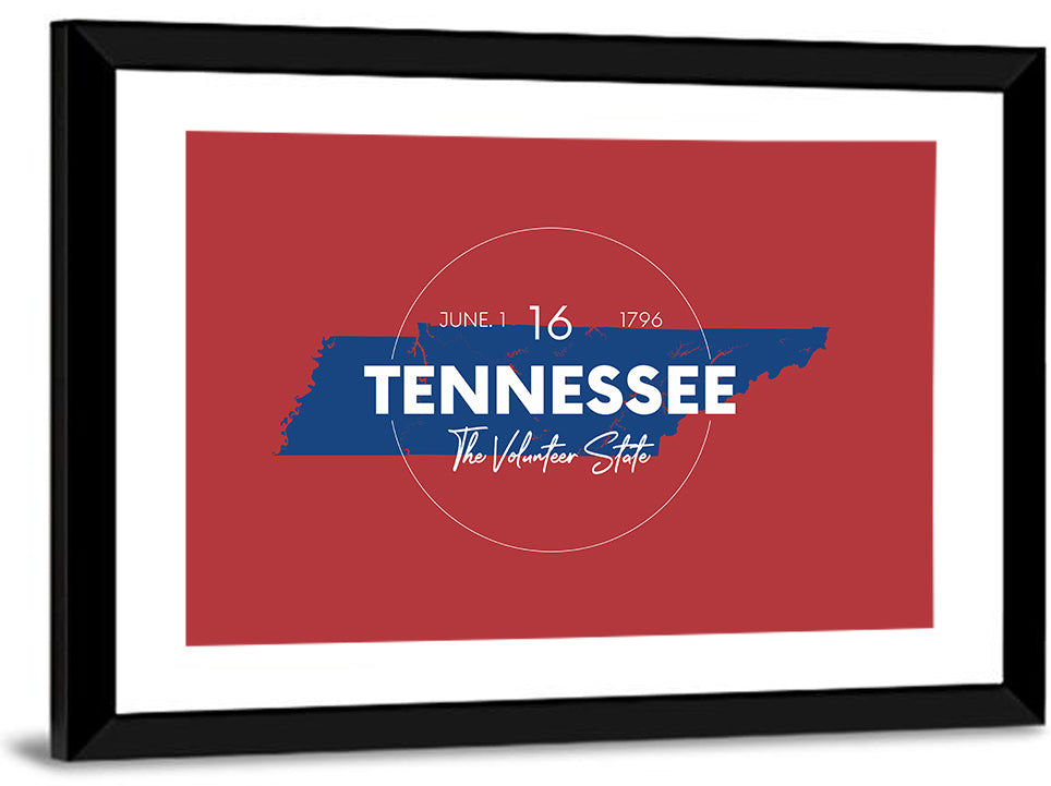 Tennessee Typographic Map Wall Art
