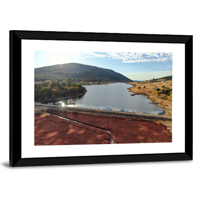 Lake Cuyamaca Aerial View Wall Art as a framed print