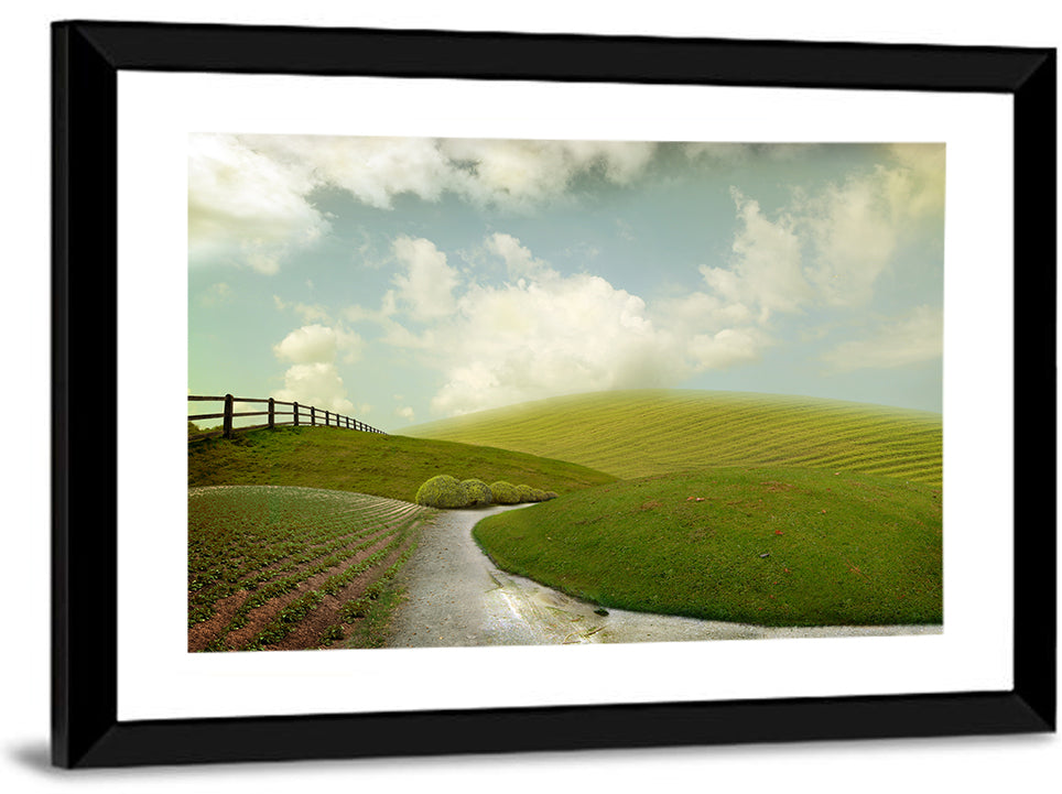 Winding Road Through Rolling Hills Wall Art